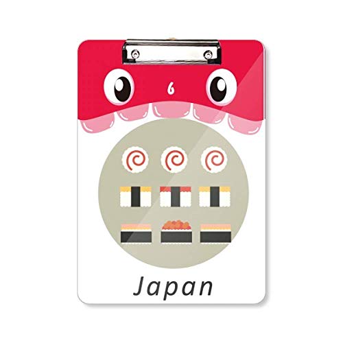 Porte-bloc traditionnel japonais A4 rigide avec imprimé sushi original