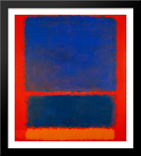 Amazon.com: Blue, Orange, Red 28x32 Large Black Wood Framed Print