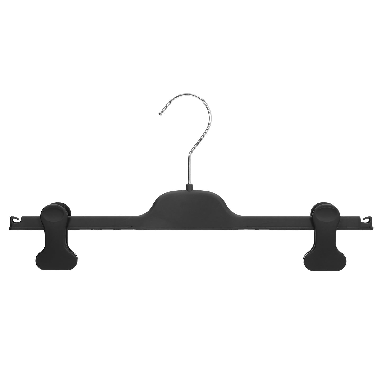 Mainetti Cintres caoutchoutés, cintres avec pinces caoutchoutées, pour jupes, jeans, pantalon homme femme, béquilles économise de l'espace avec clips, léger, fabriqué en Italie, lot de 10 pièces (noir