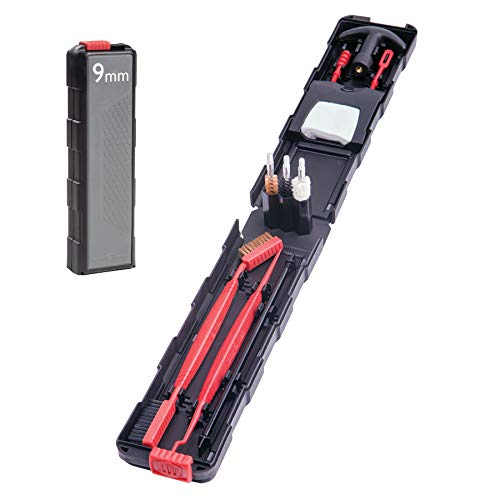 Real Avid 9mm Cleaning Kit for 9mm .357 & .38 Caliber Gun Cleaning | Complete Glock Cleaning Kit & Pistol Cleaning Kit with Bore Brush, Jag, Bore Mop, Cleaning Rod & Gun Cleaning Patches