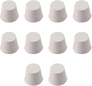 AllGIFT 10Pcs White Tapered Shaped Solid Rubber Stopper for Lab Tube Stopper Multi Size(25x33x28mm)