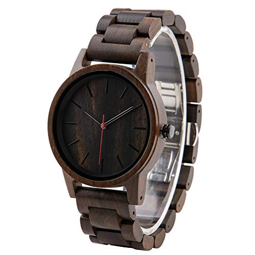 Montre pour Homme en Bois de Noyer Faite à la Main - Montre à Quartz analogique - Personnalisable Cover
