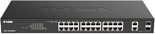 D-Link DGS-1100-24V2/E Gigabit Smart Switch (24 Ports, 10/100/1000 Mbit/s, einfache Plug & Play-Installation, lüfterlos) - Nur EU-Netzkabel, Schwarz