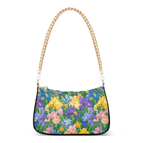 Sac à bandoulière imprimé iris Tennessee avec fleurs du printemps