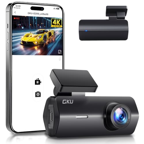 GKU Dash Cam Auto 4K UHD 2160P, DashCam con WiFi 5.8GHz