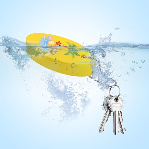 Image of Gosknor 4pcs Floating Keychains for Boating, Fishing, Surfing & Water Sports, Bright PU Floating Key Ring Boat Keyring