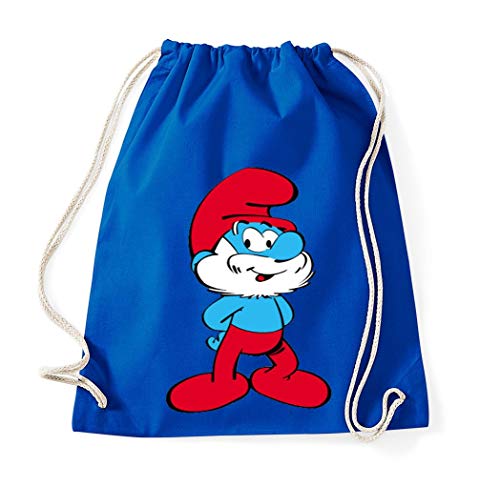 TRVPPY Baumwolltasche Turnbeutel Tasche Modell Papa Schlumpf - Royalblau Cover