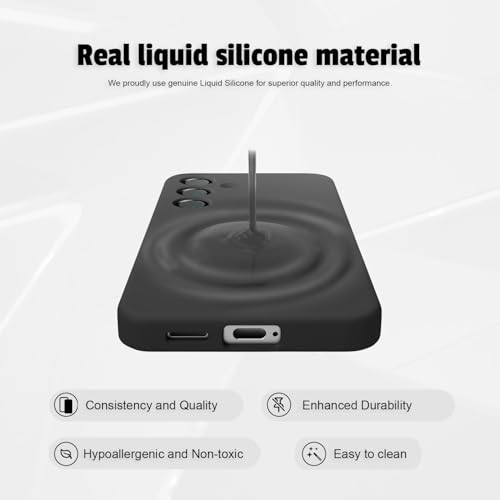 Image of LIRAMARK Liquid Silicone Soft Back Cover Case for Samsung Galaxy S25 Plus / S25+ 5G (Black)