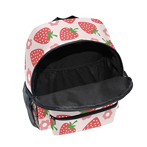 Kids Backpack for Girls Strawberry Cute Pink Toddler Bags Children Preschool Kindergarten Small Chest Strap 3-8 Years Old3