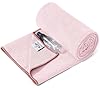 Heathyoga Yoga Mat Towel Non Slip for Hot Yoga Towel with Silicone Grip & Free Spray Bottle, 72"X26" Extra Large Microfiber Yoga Towel for Bikram, Pilates, Fitness (Pink)