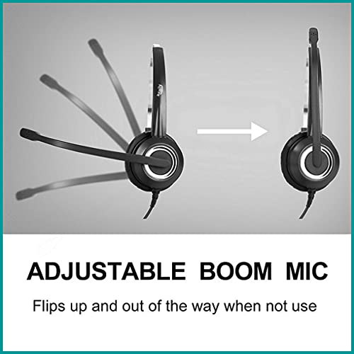 Daily Headset 827030QD003RJ Phone Headset Compatible With Grandstream Yealink Snom Phones Mic Noise Cancellation Hd Voice Headphone Rj9 & 3.5Mm (Ctia) Adapter thumb #3