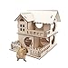 VILLCASE Hamster Hideout Hut Small Animals Double Layer Villa Hamster Rat Room with Ladder Board Accessories