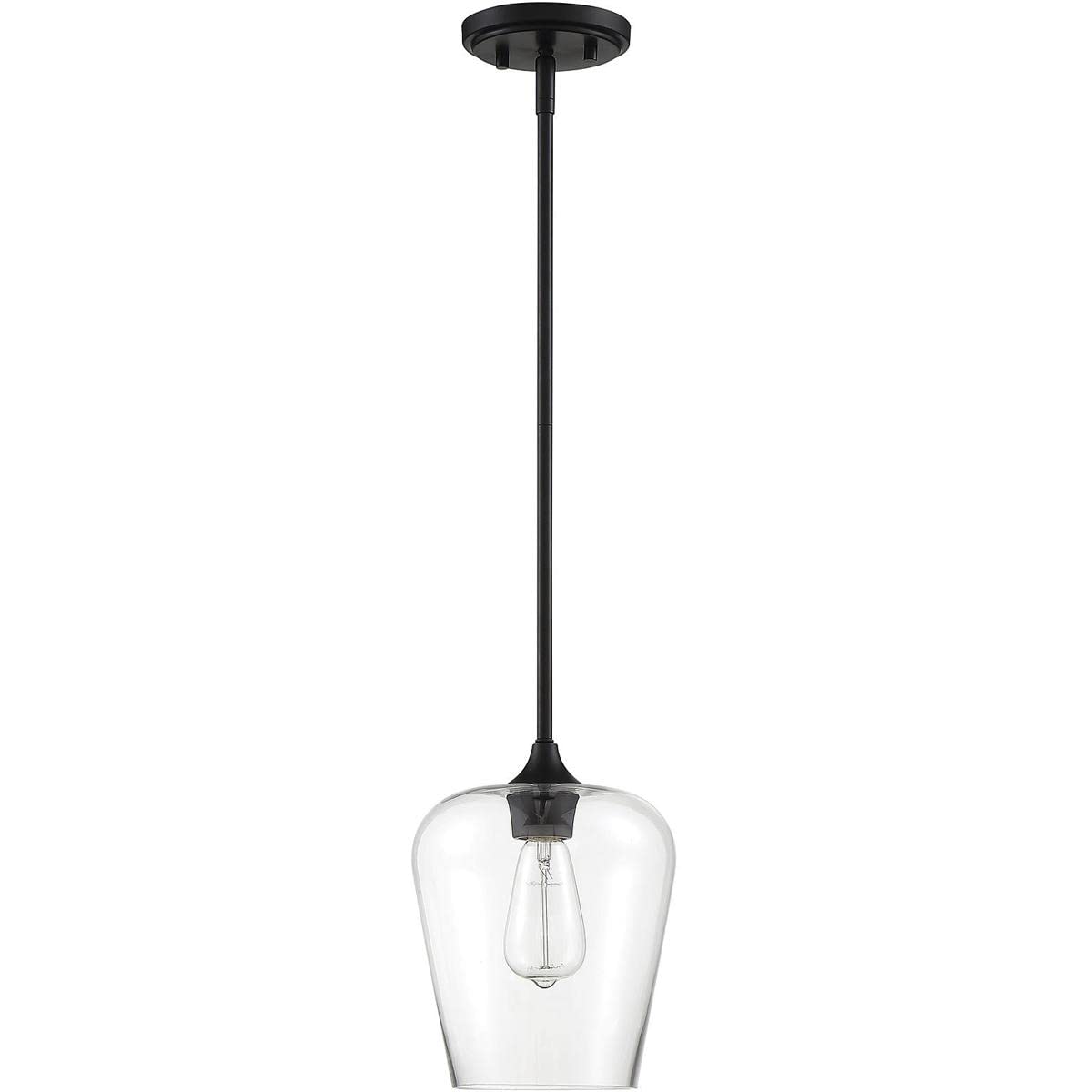 Savoy House 7-4036-1-BK Octave 1-Light Black Mini Pendant (8" W x 11" H)