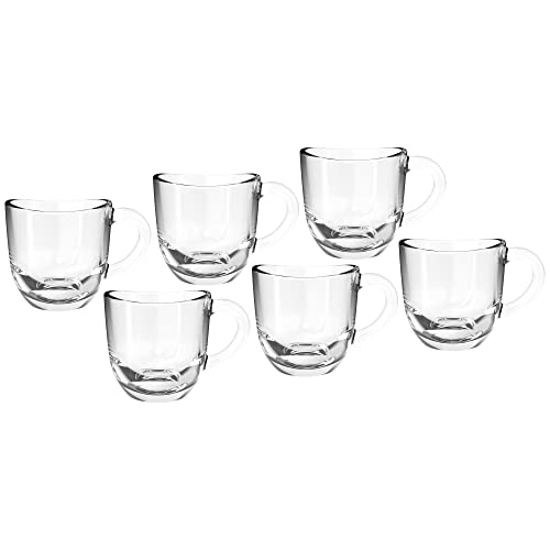 Leonardo Napoli 024201 Conjunto de 6 chávenas de café expresso adequadas para máquina de lavar louça, adequadas para micro-ondas, 80 ml, 6 unidades
