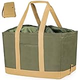 [RVSNQ] エコバッグ 折りたたみ式 エコバック 大容量 巾着付 軽量 買い物バッグ 耐久性 繰り返し使える ショッピングバッグ (グリーン＆イエロー)