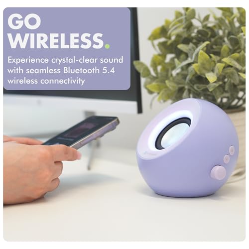 X9 Performance Purple Computer Speakers for Desktop PC with RGB Lighting, Bluetooth, USB, and AUX - Triple Mode Connection, Dual 2.25" Drivers for Work and Play - Bluetooth PC Speakers - Purple