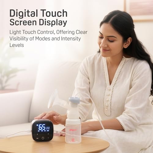Image of Pigeon Magical Fit Electric Breast Pump | Rechargeable Battery | Quiet Motor, Digital Touch Screen, 4 Stage and 10 Level Suction, BPA and BPS Free | Digital Touch Screen