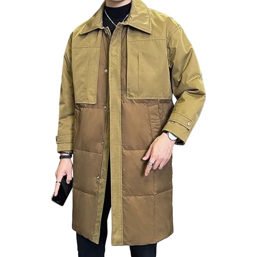 Manteau en duvet de canard blanc homme avec veste d'hiver longue et épaisse
