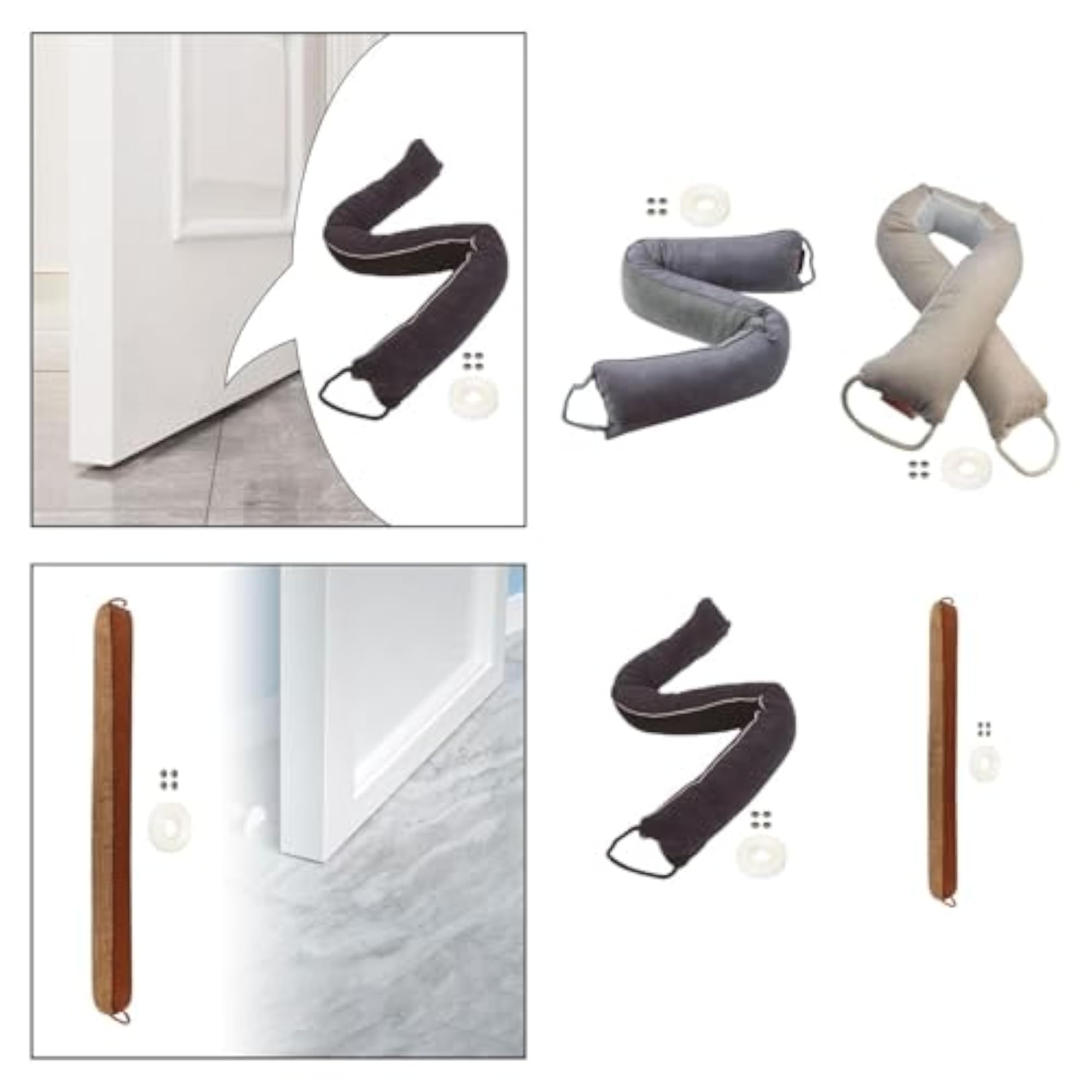 Under Door Draft Stopper Dust Insulation Seal Gray