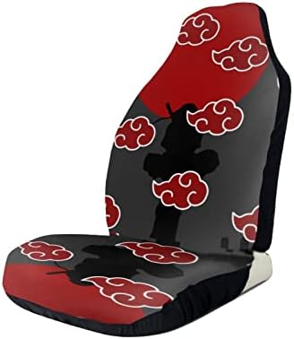 Car Seat Cover, Full Front Seat Cover 1PCS , Japanese Anime Car Seat Cover Black Car Cushion Cover, Easy Installation, Universal Suitable for Car, Truck, Car, Sedan, SUV, Van