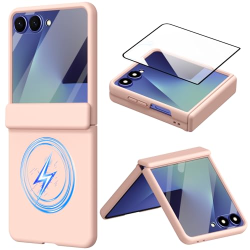 Coque Samsung Galaxy Z Flip7 rose pour usage quotidien avec anneau