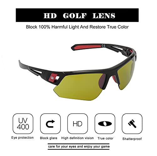 Blaitejus Hd Golf Sunglasses For Men Women Wrap Semi-Rimless Sports Frame Uv Protection Golfing Baseball Shades Sun Glasses thumb #3