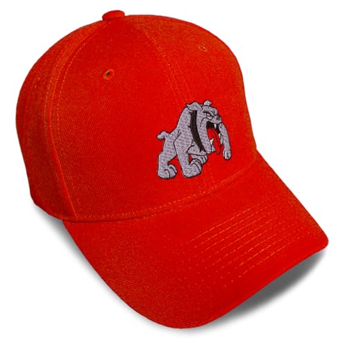 Custom Baseball Cap Bulldog C Embroidery Dogs Acrylic Dad Hats for Men & Women Red Design Only