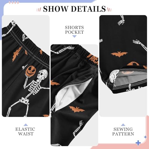 ZZXXB Skull Trick Or Treat Boys Long Pants Soft Trousers Elastic Waist Kids Lounge Bottoms with Pockets S-XL4
