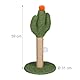 Relaxdays Kratzsäule für Katzen, Kaktus, HxD: 59x31 cm, Kratzstamm mit Bommel, Leinen-Seil, interaktiver Kratzbaum, bunt