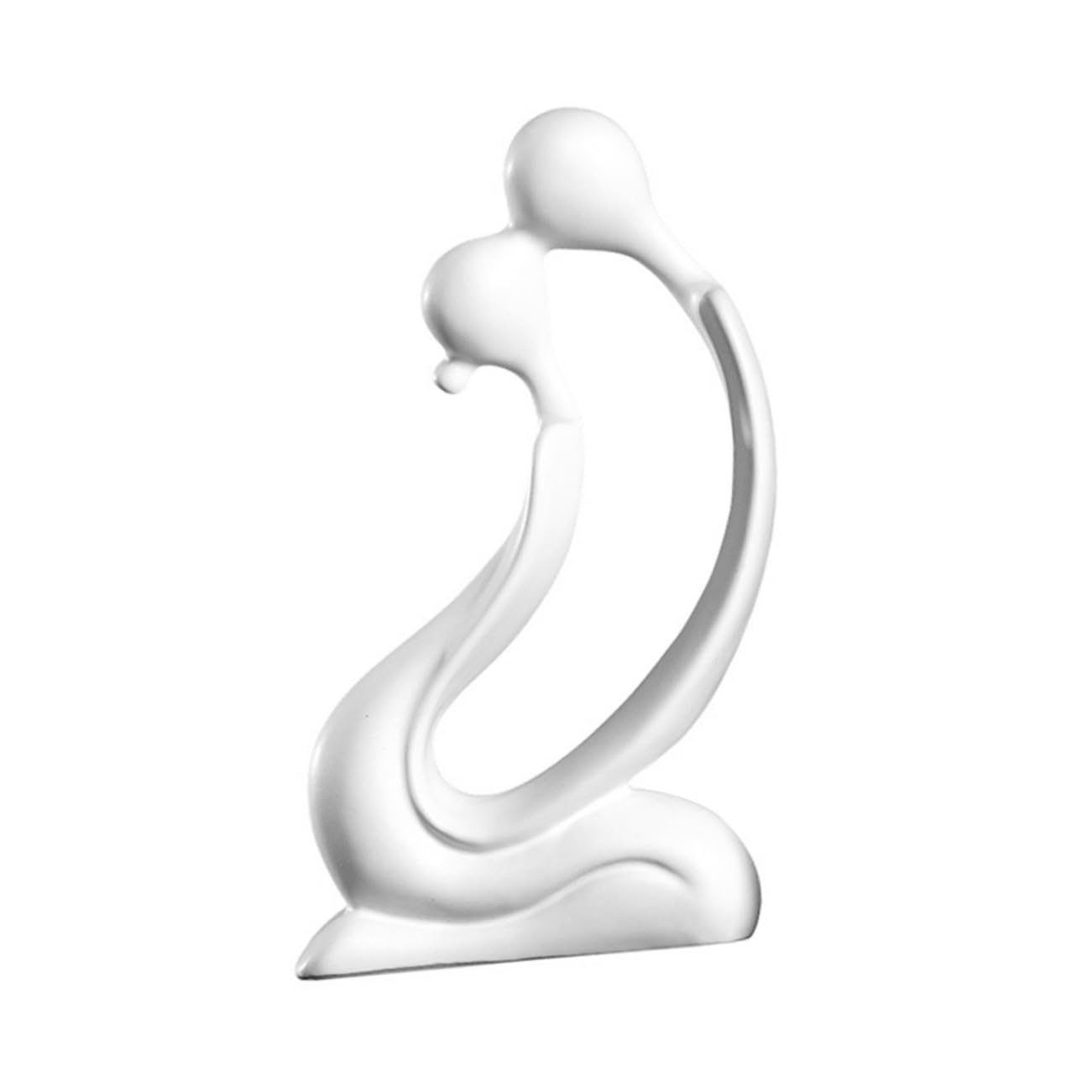ifundom Abstrakte Liebespaar Figur aus Keramik als Tischdeko | Weißes Kunsthandwerk, Umarmungs-pose mit Abstrakter Form, für Wohnung und Hochzeitsfeier