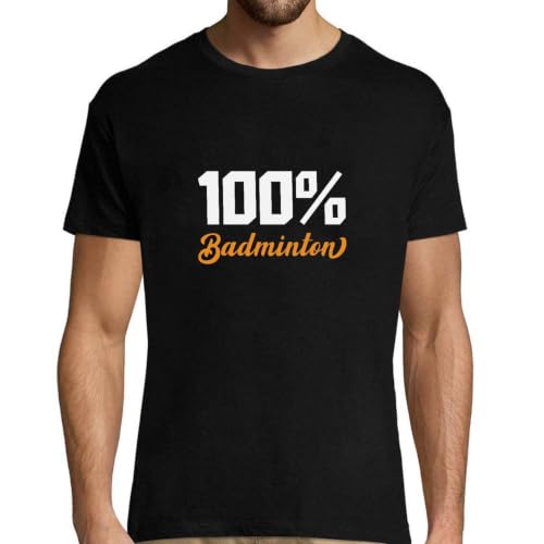 T-Shirt Homme 100% Badminton imprimé en France en coton bio