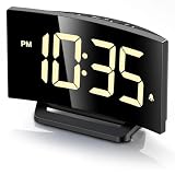 GOLOZA Digital Alarm Clock for Bedrooms, Digital Clock with Customizable Night Mode, 5 Levels Brightness+Off, 2 Volume, 3 Alarm Tones, Snooze, USB Charging Port, Power-Off Memory, 12/24H/DST Beside