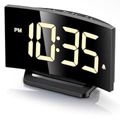 GOLOZA Digital Alarm Clock for Bedroom, Digital Clock with Modern Curved Design, Conspicuous White photo GOLOZA Digital Alarm Clock for Bedroom, Digital Clock with Modern Curved Design, Conspicuous White