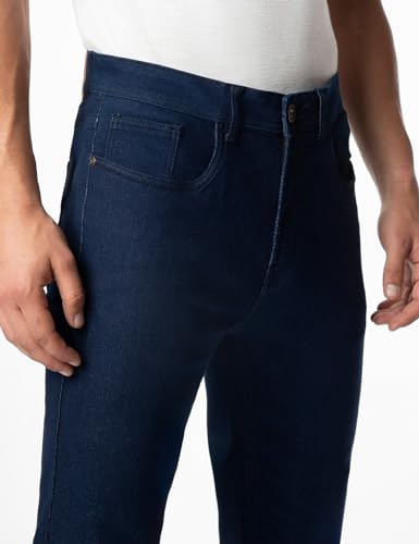 Image of INKD Men's Regular Fit Jeans - Mid-Rise | Cotton Blend | Classic Styling | Contrast Stitch | Stretchable Fabric | Classic 5 Pocket Styling (Available in Plus Sizes)