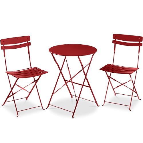 Best Outdoor Dining Kansas City: Top 7-Piece Patio Sets for Your Backyard 9 Best Choice Products 3-Piece Bistro Set, Space Saving Folding Design, Solid Steel, Outdoor Patio Furniture Set w/ 2 Chairs, Bistro Table - Red