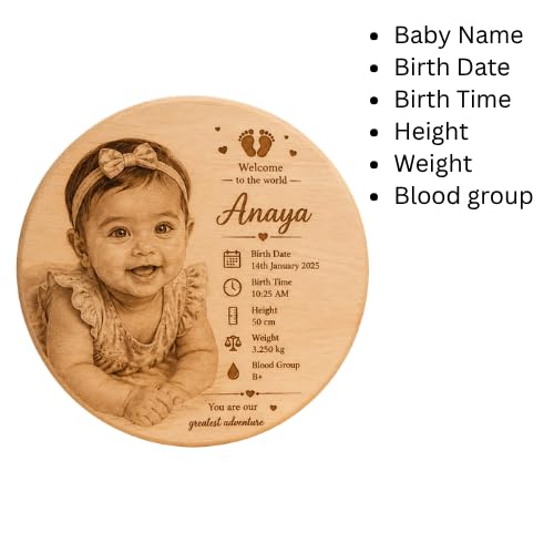 Image of Customized Personalised Engraved Wooden Photo Frame For Gift, All Shapes and Sizes for Everyone (Round-7x7)
