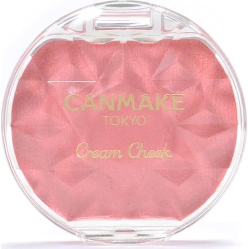 CANMAKE Cream Cheek (Pearl Type) 0.14 oz (4.0 g), Glossy, Highly Colored, Polarized Pearls (P01 Peach Dazzle)