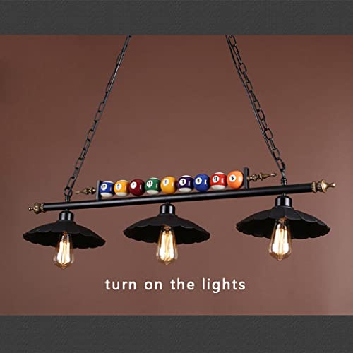 Lustre rétro industriel 3 lumières pour billard et bar