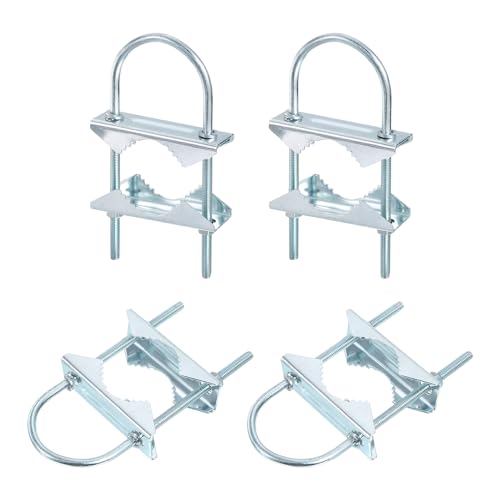 QUARKZMAN Support Croisé de Mât d'Antenne, 4 Pièces, Matériel de Montage de Pince à Boulon en U, Support à Mâchoire en V pour Antenne Extérieure, M6x52x140mm