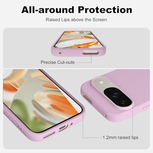 Image of Tobfit Back Cover Case Compatible with Google Pixel 9 /9 Pro, Case Cover Rugged Flexible Durable Anti-Slip Silicone Protection Shockproof Google Pixel 9 /9 Pro Back Cover (Purple)