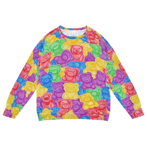 JUNZAN Colorful Sweet Jelly Bears Little Kids Hoodie Sweatshirt Crewneck Kids Hoodies Boys Sports 4T
