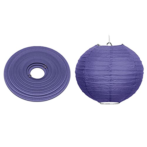 WIRESTER 20 Pack Lanterns (14 Inch) Tissue Paper Decorations for Wedding, Party, Birthday, Baby Shower - Deep Purple