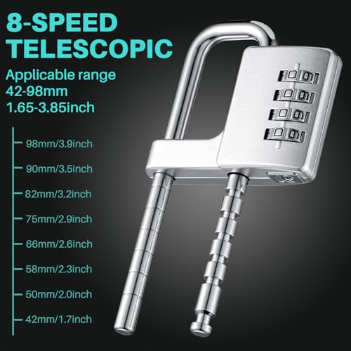Gisafai 2 Pcs 4 Digit Combination Cabinet Lock U Shaped Code Gym 2.51 x 4.6 Inch Adjustable Padlock Metal Long Shackle Lock for Under 0.6" Width Outdoor College Fences Sports Lockers Gym by Gisafai - Image 3