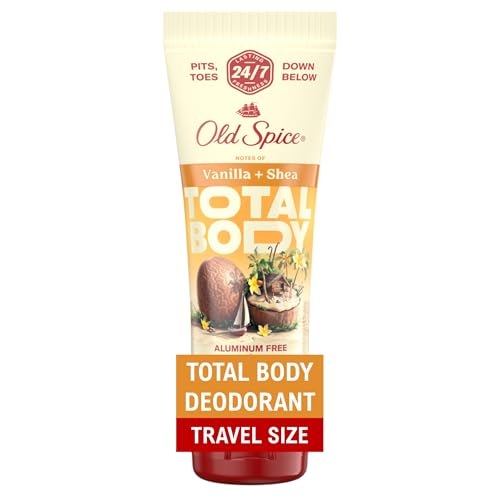Image of Old Spice Whole Body Deodorant Cream for Men, Travel Size, Aluminum Free, Vanilla + Shea Scent, 24 /7 Odor Protection, 24 /7 Freshness, Dermatologist Tested, Gentle on Skin, Safe to Use All Over, 0.8 oz