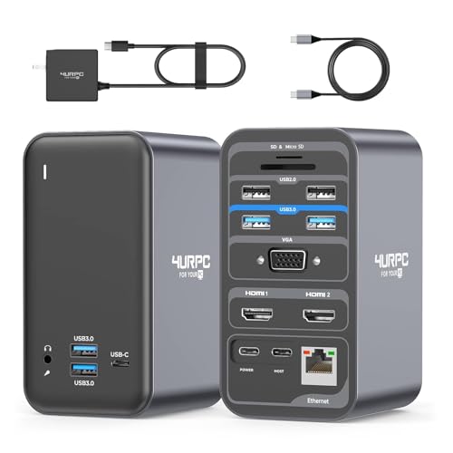 4URPC USB C Docking Station with Dual HDMI