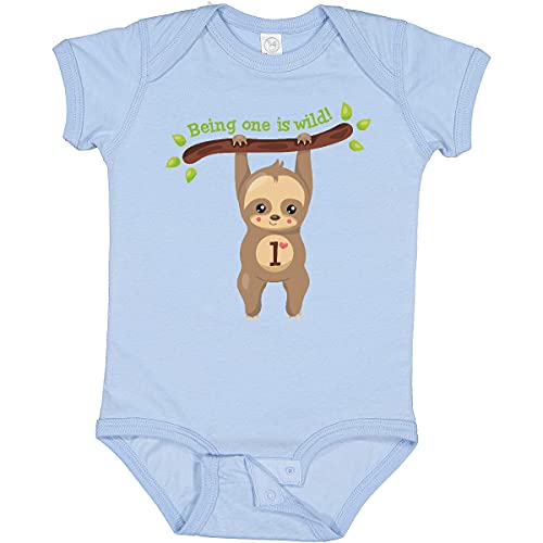 inktastic Cute Sloth 1st Birthday Baby Bodysuit 18 Months 0100 Light Blue 2f90f