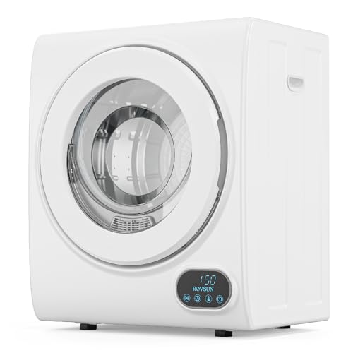ROVSUN Portable Clothes Dryer, 110V 850W High End Front Load Laundry Tumble Dryer, 1.5 cu.ft Electric Dryer with Stainless Steel Tub & LCD Touch Panel for Apartment, Dorm