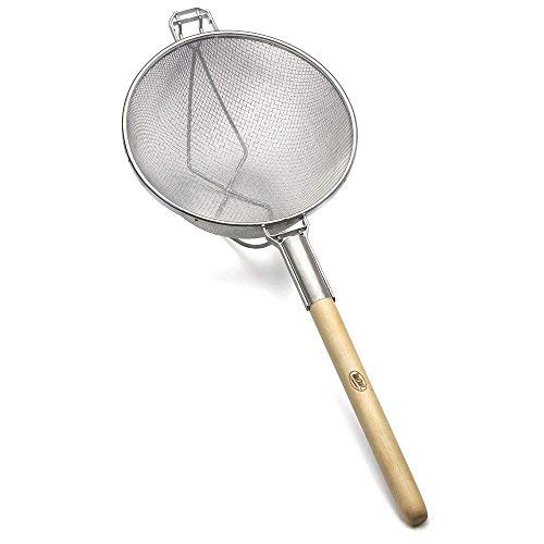 TableCraft 1023 11-34 Double Mesh Strainer with Wooden Handles