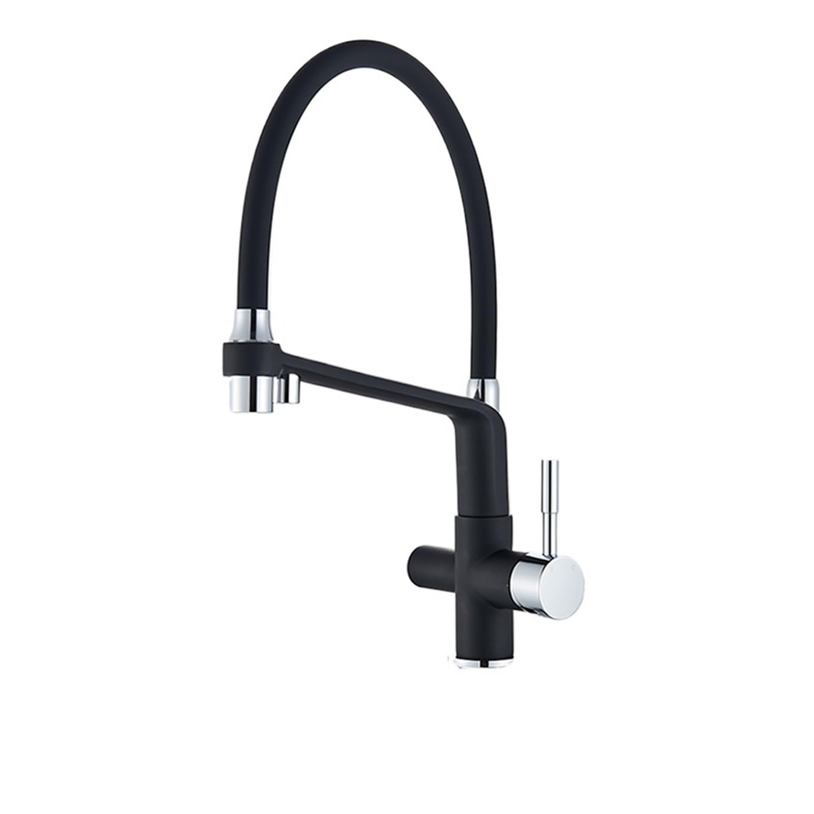 Filtre à eau potable intégré sur robinet de cuisine noir pour évier