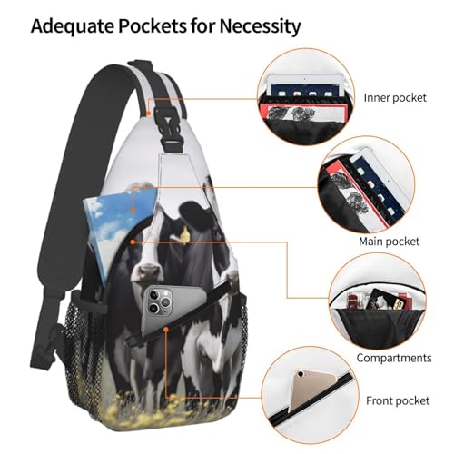 Bolso cruzado para hombre mochila sling negro y blanco miniatura 4